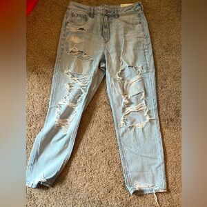AE Strigid Distressed Mom Jean